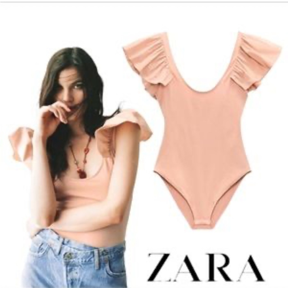 Zara body suit medium ruffle